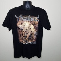 Thailand Asian Elephants T Shirt Size Large Regional Art Woodwork Handcr... - $9.89