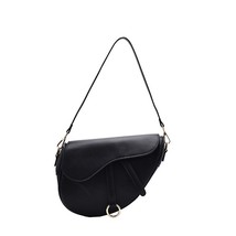 Brand Solid Color Retro Saddle Bag PU Leather Shoulder Bag Lady Handbag Women mu - £46.56 GBP
