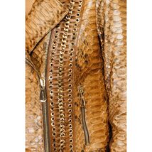 The Nayro Snake Tan Leather Women Jacket image 1