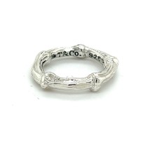 Tiffany &amp; Co Authentic Estate Bamboo Ring Size 5.5 Sterling Silver TIF381 - $246.51
