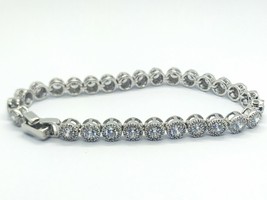 Femmes 13.25ct Diamant Tennis Bracelet Lien 14K or Blanc Sur Cadeau - £79.19 GBP
