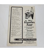 Vintage Craftsman Power Tool The Circular Saw Manual of Operation - $11.00