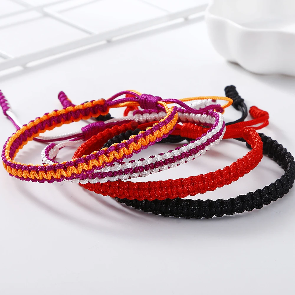 Sporting Multicolor Tibetan Buddhist Handmade Bracelets Good Lucky Red Black Rai - £23.90 GBP