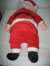 Vintage Santa Plush Plastic Face 33&#39;&#39; Musical Merry Christmas battery operated - £35.22 GBP