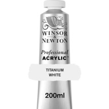 Winsor &amp; Newton Professional Acrylic Color, 200ml (6.75oz) tube, Titaniu... - $35.99