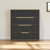 32" Natural and Black Four Drawer Dresser - $9,042.08 MXN
