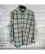 Tom James Men&#39;s XL Plaid Shirt Multicolor Bright Button Up Long Sleeve - £10.29 GBP