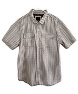 PrAna Light Green Torres Stripe Print Button Front Shirt XL - $28.05