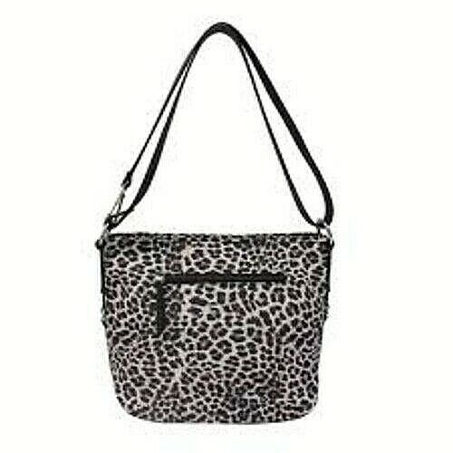 Rosetti Leopard Print Peppa Convertible Bag Purse Black W Silver Accents... - $48.37