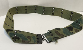 Vintage U.S. Military Belt Green Camp Web Canvas Made In Taiwan 42 x 2 inches - £21.22 GBP