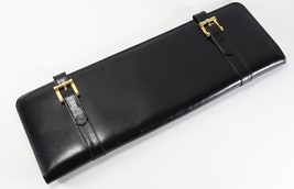 Vintage Black Leather Tiffany &amp; Co. Bow Tie Fold Storage Briefcase Luggage - £106.04 GBP