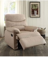 Beige Recliner with Pillow Top Arm - Comfortable Fabric Recliner - €417,27 EUR