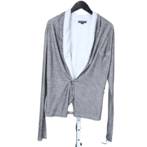Society of Les New York Cardigan Womens Size S Grey Mottled Low Plunge VTG Y2000 - £10.87 GBP