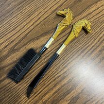Vintage Horse Head Shoe Brush &amp; Shoe Horn Equestrian Made in Japan - $10.10