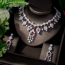 Elegant Famous Design AAA Cubic Zirconia Red Jewelry Sets for Women Water Drop S - £72.81 GBP
