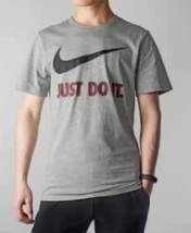 New The Nike Tee Men’s Medium Heather Gray T-Shirt Check Swoosh logo Gra... - $19.79