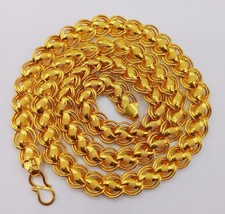 20&quot; LONG MEN WOMEN UNISEX LOTUS DESIGN 916 22 K YELLOW GOLD LINK CHAIN N... - £2,497.62 GBP