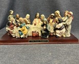 The Last Supper Art Statue Wood Base Resin Jesus Figurine Detailed 5” Tx... - £14.21 GBP