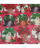 CHRISTMAS WRAPPING PAPER GIFT WRAP Vintage Poinsettias Holly Pots - £9.15 GBP