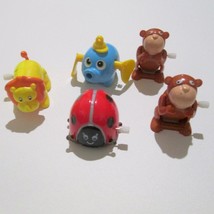 Wind Up Animal Toy Lot Hans Tomy Monkeys Ladybug Lion Elephant As Is For Repair - $19.77