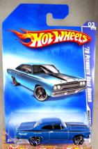 2009 Hot Wheels #79 Muscle Mania 3/10 &#39;70 PLYMOUTH ROAD RUNNER Blue w/Ch... - $11.00