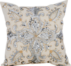 Ivory Throw Pillow Covers 16&quot;x16&quot; Silk, Millennium - £27.44 GBP+