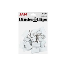 JAM Paper Colorful Binder Clips Medium 5/8&quot; Capacity White 15/Pack (339B... - $22.99