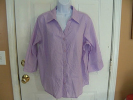 Covington Purple 3/4 Sleeve Button Down Blouse Size 18W Women&#39;s NWOT - £19.95 GBP