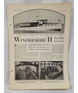 BOAT NAUTICAL PAGES REFERENCE VINTAGE ANTIQUE INFORMATION WINDERMERE CRU... - $34.27 CAD