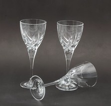 Vintage Set 3 Royal Crystal Rock Trix Clear Wine glasses 8 1/4&quot; - £24.16 GBP