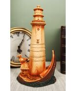 Ebros 9&quot;H Nautical Lighthouse On A Giant Boat Deck with A Seagull Statue - $437.87 MXN