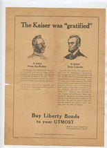 Kaiser was Gratified A Letter From the Kaiser &amp; From Lincoln Buy Liberty... - £14.01 GBP