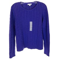 NWT Womens Size XL Macys Charter Club Purple Pure Cotton Cable Knit Sweater - £20.12 GBP