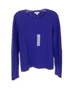 NWT Womens Size XL Macys Charter Club Purple Pure Cotton Cable Knit Sweater - £20.02 GBP