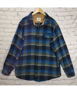 Legendary Whitetails XLT Blue &amp; Black Plaid Cotton Flannel Button-Up Shi... - $19.79