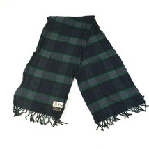 Vintage Pringle Angora Wool Scarf Blue Green Purple Plaid Fringe Embroid... - £22.41 GBP