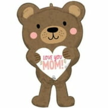 30 inch LOVE YOU MOM BEAR foil mylar balloon - $8.27