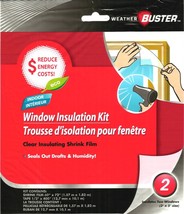 INSULATION KIT 2 WINDOW 3&#39;x5&#39; clear shrink FILM Seal Stop Drafts Leaks I... - $18.02