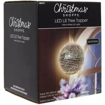 NIB The Christmas Shoppe Light Up Rotating Disco Ball Tree Topper Holiday Tree - £25.22 GBP