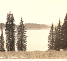 Aspen Colorado RPPC Postcard Real Photo Trees Lake Nature Scene Antique - $9.95