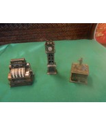 2 Miniture Metal PENCIL SHARPENERS-&quot;Cash Register&quot; &quot;Clock&quot; and One FREE - £12.28 GBP