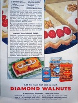 Diamond Walnuts Lemon Crunch Pie Recipe Print Magazine Advertisement 1955 - $4.99