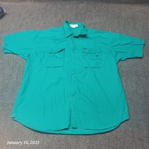 Vintage Columbia Button Up Pocket Shirt Men XL Teal / Green Short Sleeve... - $21.10 CAD