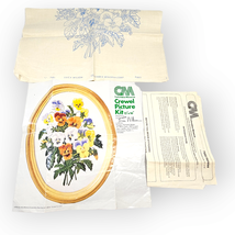 Columbia Minerva Erica Wilson Pansies Crewel Embroidery Kit #7685 INCOMPLETE - $14.83