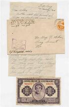 WW2 Army Luxembourg Passed Letter with 10 Francs Luxembourg Note - $27.72
