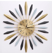 22 Inch Large Metal Wall Clock Decorative, Modern Design Wall Clock Easy... - £64.10 GBP