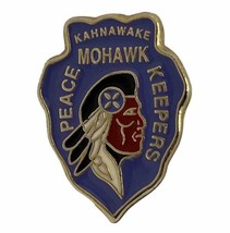 Kahnawake Mohawk Peace Keepers Quebec Canada Enamel Lapel Hat Pin - £11.81 GBP