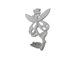[Pack Of 2] Whitewashed Cast Iron Butterfly on a Branch Decorative Metal Wall... - £32.36 GBP