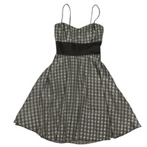 Metallic Flared Dress 9 Vintage 90s Babydoll Silver Sundress Silky Flowy Straps - £19.54 GBP