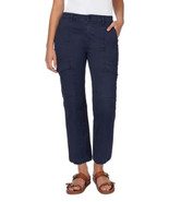 Well Worn Womens Cargo Pants Navy Blue Twill Stretch Soft High-Rise Pockets - $58.79 CAD